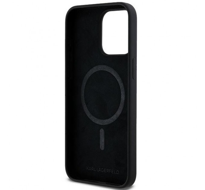 Чехол Karl Lagerfeld Silicone Karl & Choupette Ring для iPhone 15 Pro Max Black with MagSafe (KLHMP15XSCMKCRHK)