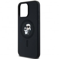 Чохол Karl Lagerfeld Silicone Karl & Choupette Ring для iPhone 15 Pro Max Black with MagSafe (KLHMP15XSCMKCRHK)