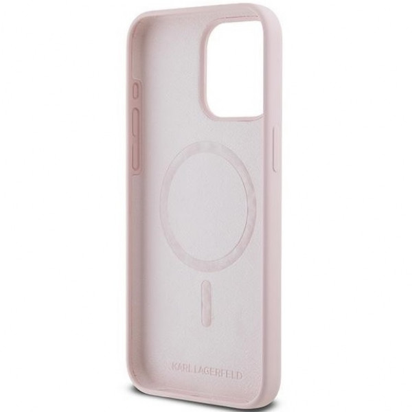Чехол Karl Lagerfeld Silicone Karl & Choupette Ring для iPhone 15 Pro Pink with MagSafe (KLHMP15LSCMKCRHP)