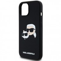 Чохол Karl Lagerfeld Silicone Karl & Choupette Head для iPhone 15 Pro Max Black with MagSafe (KLHMP15XSKCHPPLK)