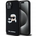 Чехол Karl Lagerfeld Silicone Karl & Choupette Head для iPhone 15 Pro Black with MagSafe (KLHMP15LSKCHPPLK)