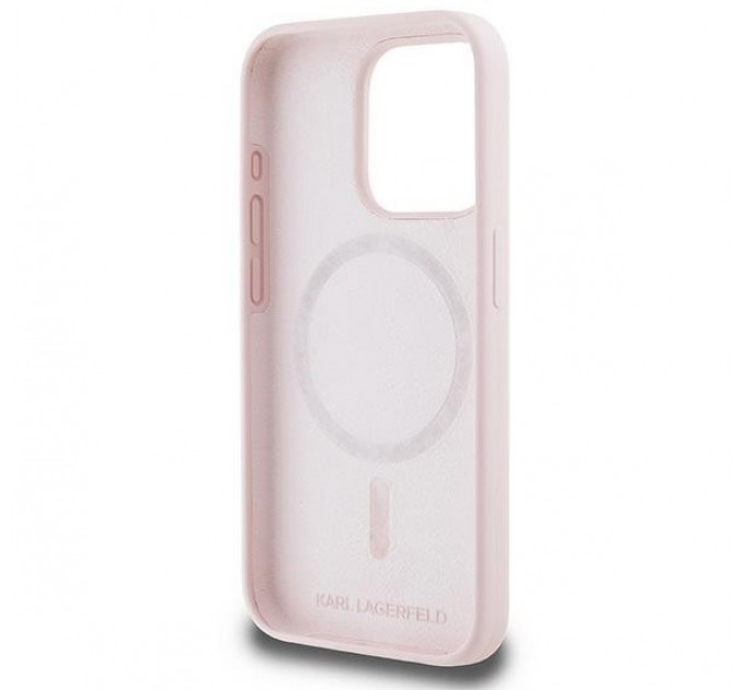 Чехол Karl Lagerfeld Silicone Karl & Choupette Head для iPhone 15 Pro Max Pink with MagSafe (KLHMP15XSKCHPPLP)