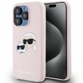 Чехол Karl Lagerfeld Silicone Karl & Choupette Head для iPhone 15 Pro Pink with MagSafe (KLHMP15LSKCHPPLP)