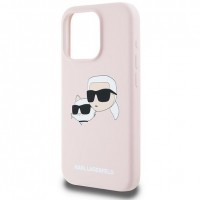 Чехол Karl Lagerfeld Silicone Karl & Choupette Head для iPhone 15 Pro Max Pink with MagSafe (KLHMP15XSKCHPPLP)