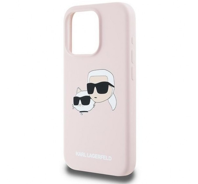 Чехол Karl Lagerfeld Silicone Karl & Choupette Head для iPhone 15 Pro Max Pink with MagSafe (KLHMP15XSKCHPPLP)