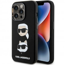 Чохол Karl Lagerfeld Silicone Karl & Choupette Head для iPhone 15 Pro Black (KLHCP15LSDHKCNK)