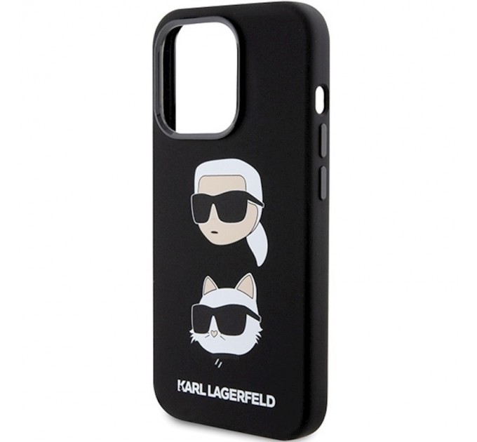 Чехол Karl Lagerfeld Silicone Karl & Choupette Head для iPhone 15 Pro Max Black (KLHCP15XSDHKCNK)