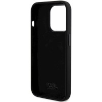 Чохол Karl Lagerfeld Silicone Ikonik Metal Pin для iPhone 15 Pro Max Black (KLHCP15XSMHKNPK)