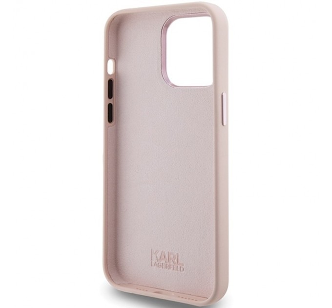 Чехол Karl Lagerfeld Silicone Choupette Metal Pin для iPhone 15 Pro Max Pink (KLHCP15XSMHCNPP)