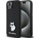 Чехол Karl Lagerfeld Silicone Choupette Metal Pin для iPhone 15|14|13 Black (KLHCP15SSMHCNPK)