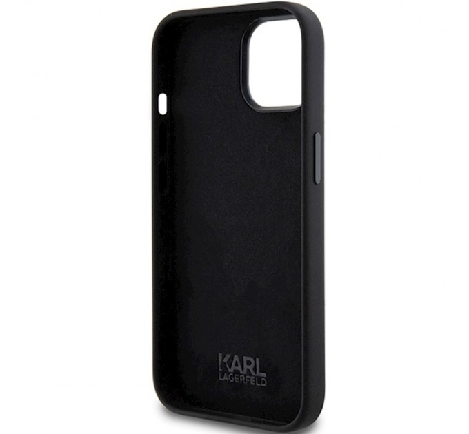 Чехол Karl Lagerfeld Silicone Choupette Metal Pin для iPhone 15 Pro Black (KLHCP15LSMHCNPK)