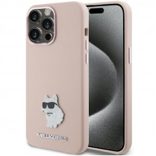 Чохол Karl Lagerfeld Silicone Choupette Metal Pin для iPhone 15|14|13 Pink (KLHCP15SSMHCNPP)