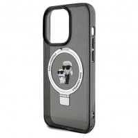 Чохол Karl Lagerfeld Ring Stand Karl & Choupettte для iPhone 15 Pro Max Black with MagSafe (KLHMP15XHMRSKCK)