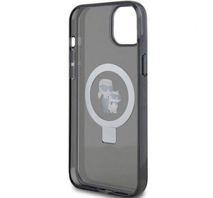 Чехол Karl Lagerfeld Ring Stand Karl & Choupettte для iPhone 15|14|13 Black with MagSafe (KLHMP14SHMRSKCK)