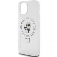 Чехол Karl Lagerfeld Ring Stand Karl & Choupettte для iPhone 15|14|13 White with MagSafe (KLHMP14SHMRSKCH)