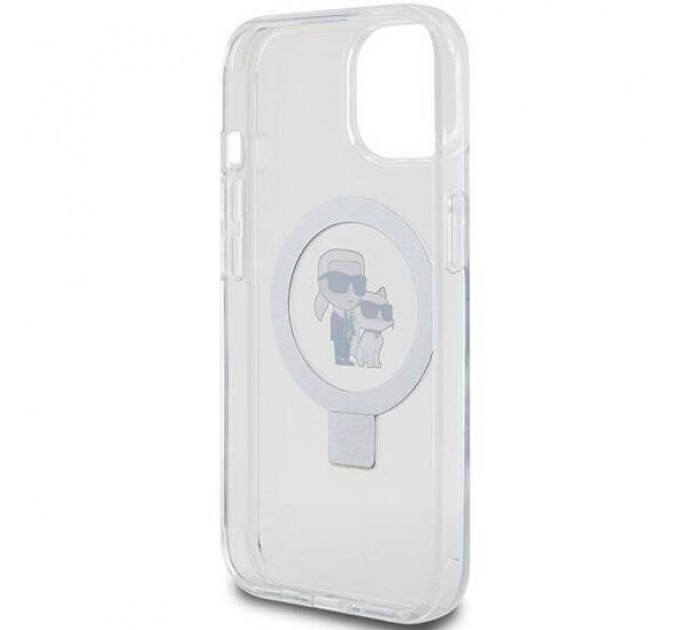 Чехол Karl Lagerfeld Ring Stand Karl & Choupettte для iPhone 15|14|13 White with MagSafe (KLHMP14SHMRSKCH)