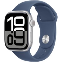 Смарт-годинник Apple Watch Series 10 GPS 42mm Silver Aluminium Case with Denim Sport Band - S/M (MWWA3QH/A)