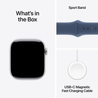 Смарт-годинник Apple Watch Series 10 GPS 42mm Silver Aluminium Case with Denim Sport Band - S/M (MWWA3QH/A)