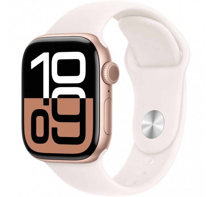 Смарт-часы Apple Watch Series 10 GPS 42mm Rose Gold Aluminium Case with Light Blush Sport Band - S/M (MWWH3QH/A)