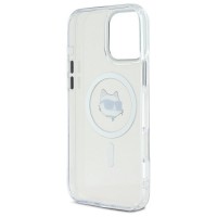 Чохол Karl Lagerfeld IML Metal Choupette Head для iPhone 16 Pro Max White with MagSafe (KLHMP16XHLSCHH)