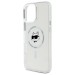 Чехол Karl Lagerfeld IML Metal Choupette Head для iPhone 16 Pro White with MagSafe (KLHMP16LHLSCHH)