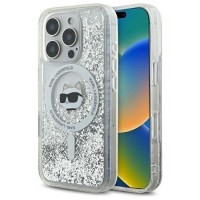 Чохол Karl Lagerfeld Liquid Glitter Choupette Head для iPhone 16 Pro Max Transparent with MagSafe (KLHMP16XLGCHSGH)