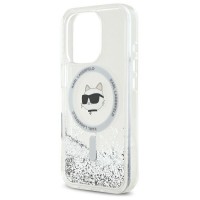 Чехол Karl Lagerfeld Liquid Glitter Choupette Head для iPhone 16 Pro Max Transparent with MagSafe (KLHMP16XLGCHSGH)