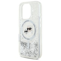 Чохол Karl Lagerfeld Liquid Glitter Karl & Choupette Head для iPhone 16 Pro Max Transparent with MagSafe (KLHMP16XLGKCSGH)