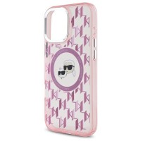 Чохол Karl Lagerfeld IML Monogram Karl & Choupette Head для iPhone 16 Pro Max Pink with MagSafe (KLHMP16XHMCKMHP)