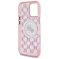 Чохол Karl Lagerfeld IML Monogram Karl & Choupette Head для iPhone 16 Pro Max Pink with MagSafe (KLHMP16XHMCKMHP)