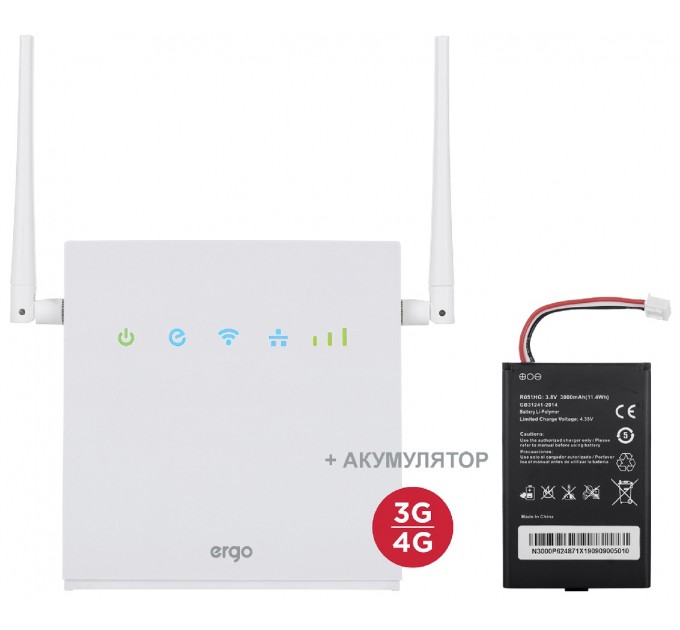 Маршрутизатор Ergo R0516 4G Wi-Fi 300mbps Router + Battery