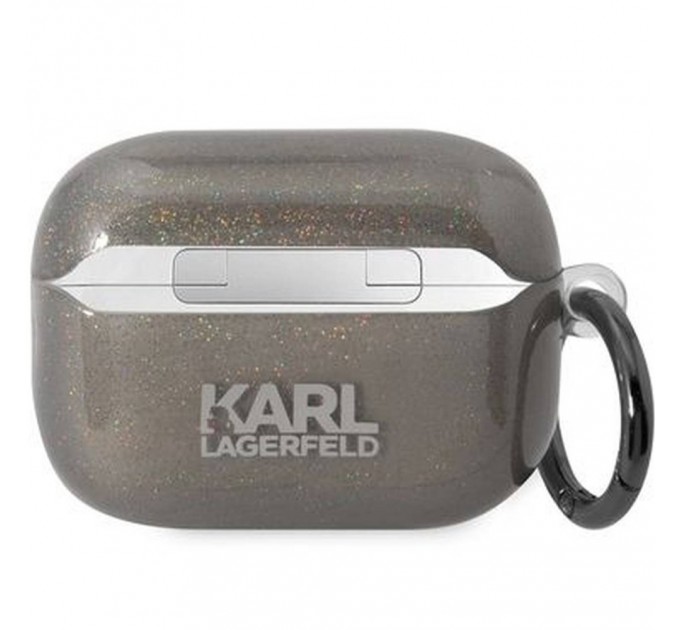 Чехол Karl Lagerfeld Gliter Karl & Choupette для AirPods 2 Black (KLAP2HNKCTGK)