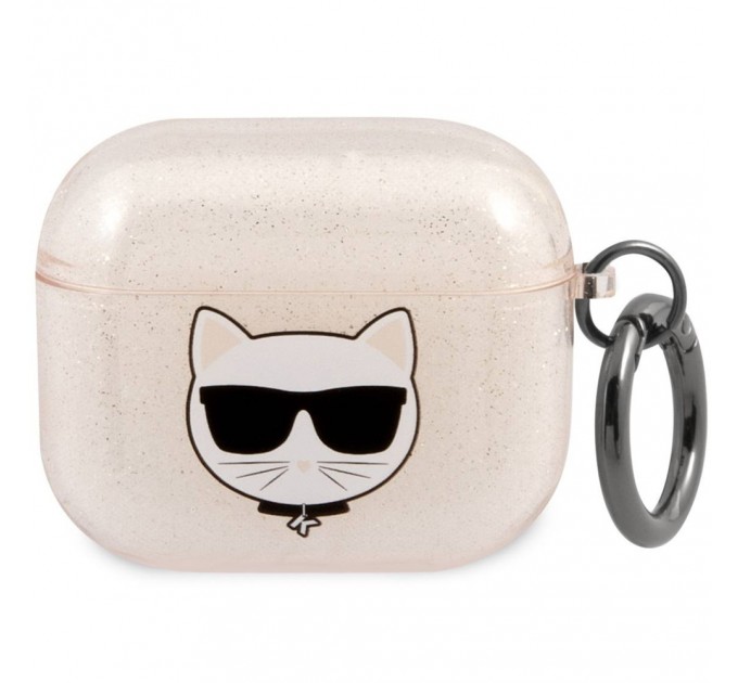 Чехол Karl Lagerfeld Glitter Choupette для AirPods 3 Gold (KLA3UCHGD)