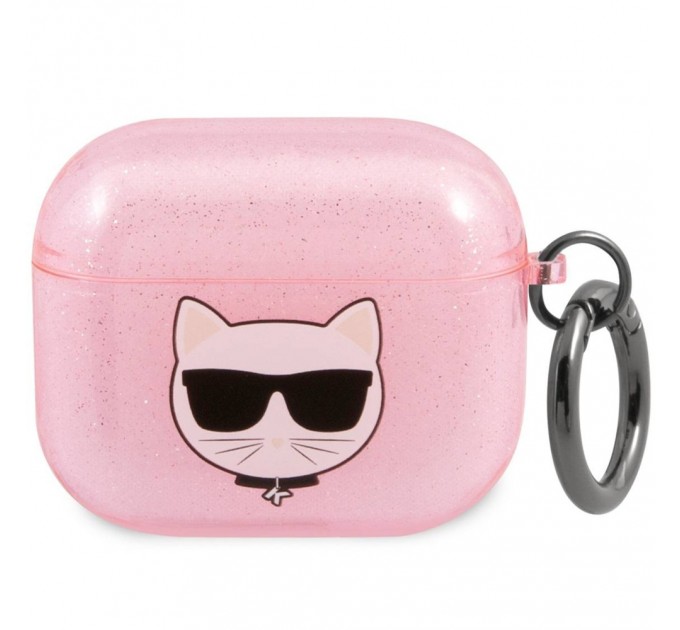 Чехол Karl Lagerfeld Glitter Choupette для AirPods 3 Pink (KLA3UCHGP)