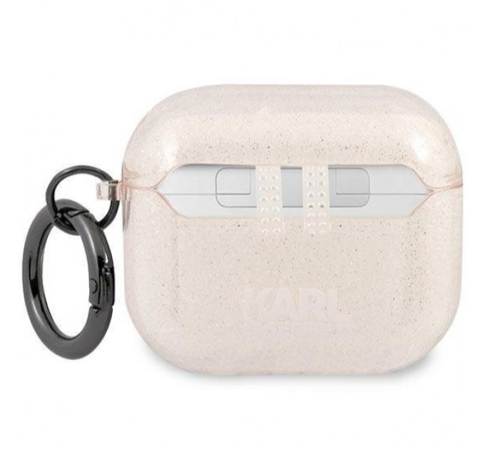 Чехол Karl Lagerfeld Glitter Karl's Head для AirPods 3 Gold (KLA3UKHGD)