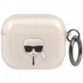 Чехол Karl Lagerfeld Glitter Karl's Head для AirPods 3 Gold (KLA3UKHGD)