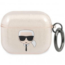 Чехол Karl Lagerfeld Glitter Karl's Head для AirPods 3 Gold (KLA3UKHGD)