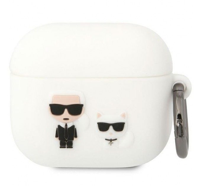 Чехол Karl Lagerfeld Silicone Karl & Choupette для AirPods 3 White (KLACA3SILKCW)