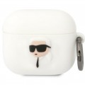 Чехол Karl Lagerfeld Silicone Karl Head 3D для AirPods 3 White (KLA3RUNIKH)