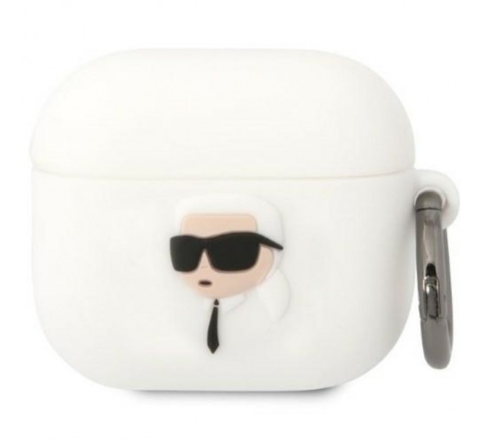 Чехол Karl Lagerfeld Silicone Karl Head 3D для AirPods 3 White (KLA3RUNIKH)