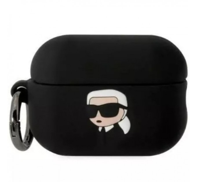 Чехол Karl Lagerfeld Silicone Karl Head 3D для AirPods Pro 2 Black (KLAP2RUNIKK)