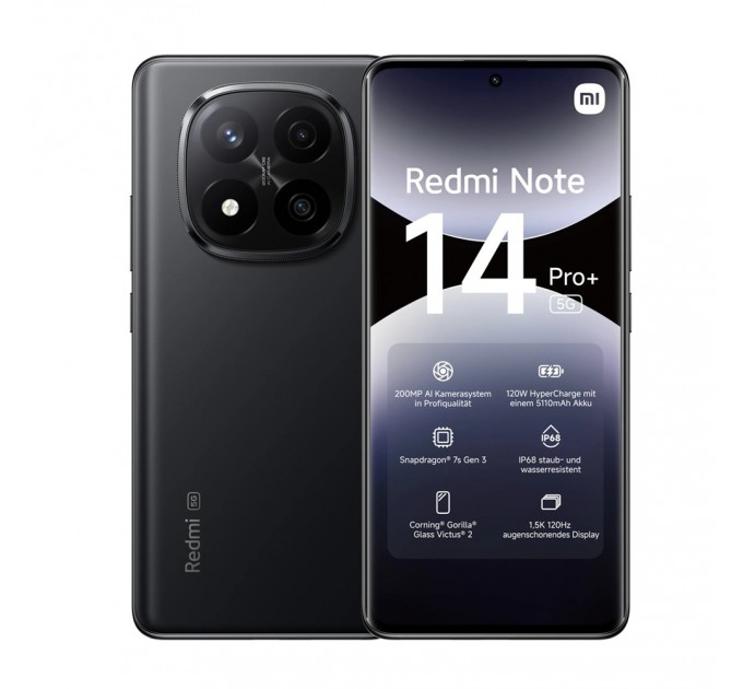 Xiaomi Redmi Note 14 Pro+ 5G 12/512GB Midnight Black