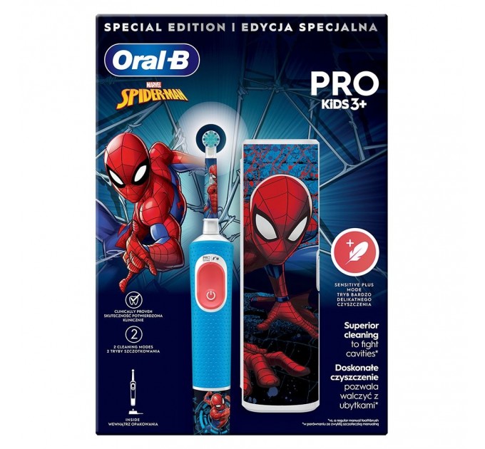 Электрическая зубная щетка BRAUN Oral-B D103.413.2KX Spider-Man типа 3708 (3+)