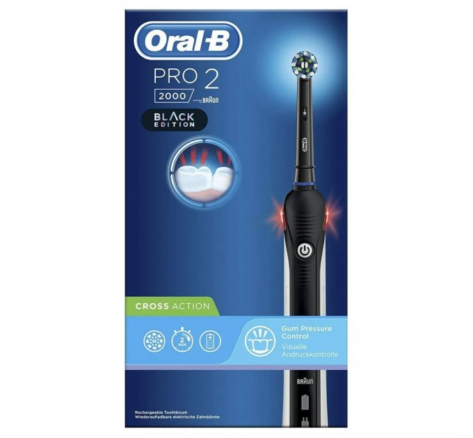 Электрическая зубная щетка BRAUN Oral-B PRO2 2000 D501.513.2 BK Cross Action