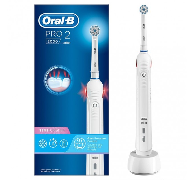 Электрическая зубная щетка BRAUN Oral-B PRO2 2000 D501.513.2 SU Sensi Ultrathin