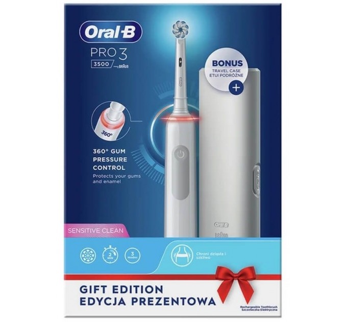 Электрическая зубная щетка BRAUN Oral-B PRO3 3500 D505.513.3X WT Gift Edition