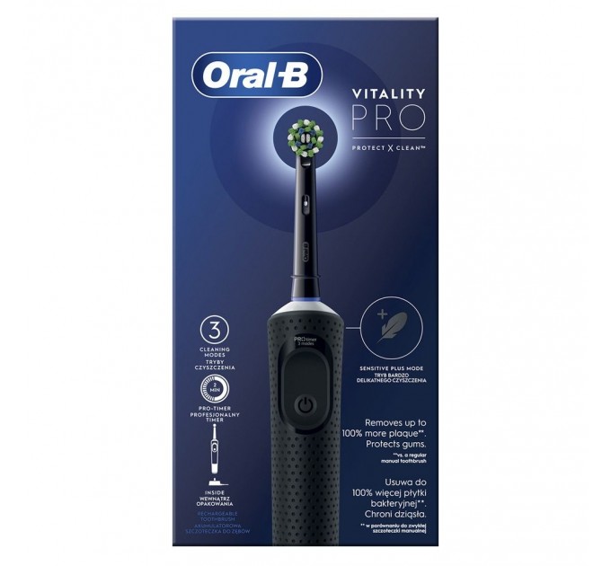 Электрическая зубная щетка BRAUN Oral-B Vitality D103.413.3 PRO Protect X Clean Cross Action EB50BRB Black