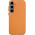 Чехол Leather Case для Samsung S25 Orange (AAA)