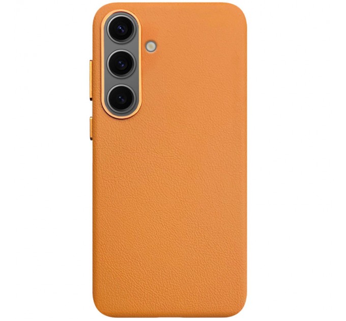 Чехол Leather Case для Samsung S25 Orange (AAA)