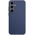 Чехол Leather Case для Samsung S25 Dark Blue (AAA)